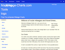 Tablet Screenshot of mileage-charts.com